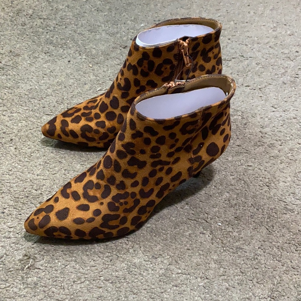 Leopard Print Kitten Heel Bootie